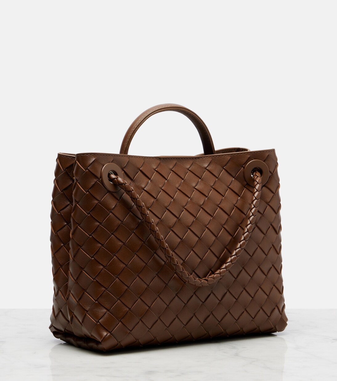 Andiamo Intrecciato Small leather tote bag | Bottega Veneta