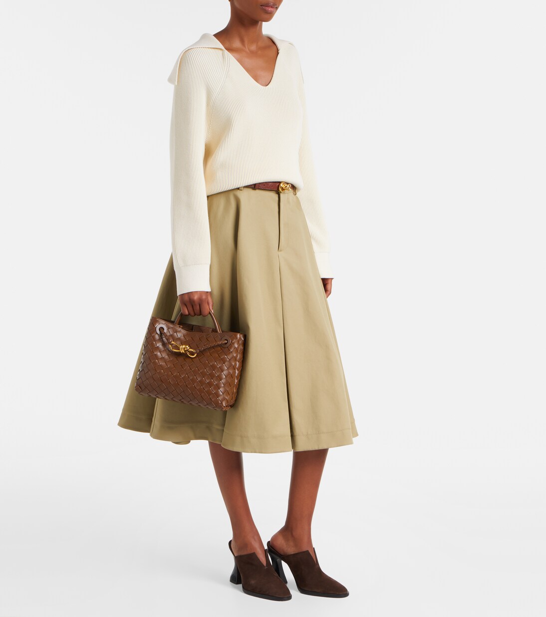 Andiamo Intrecciato Small leather tote bag | Bottega Veneta