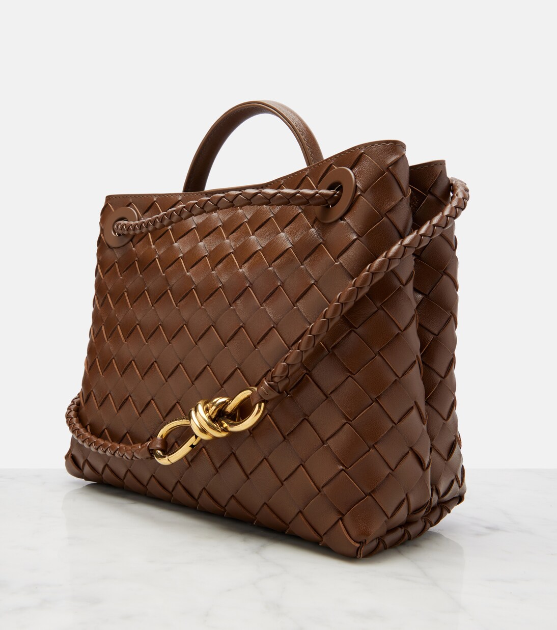 Andiamo Intrecciato Small leather tote bag | Bottega Veneta
