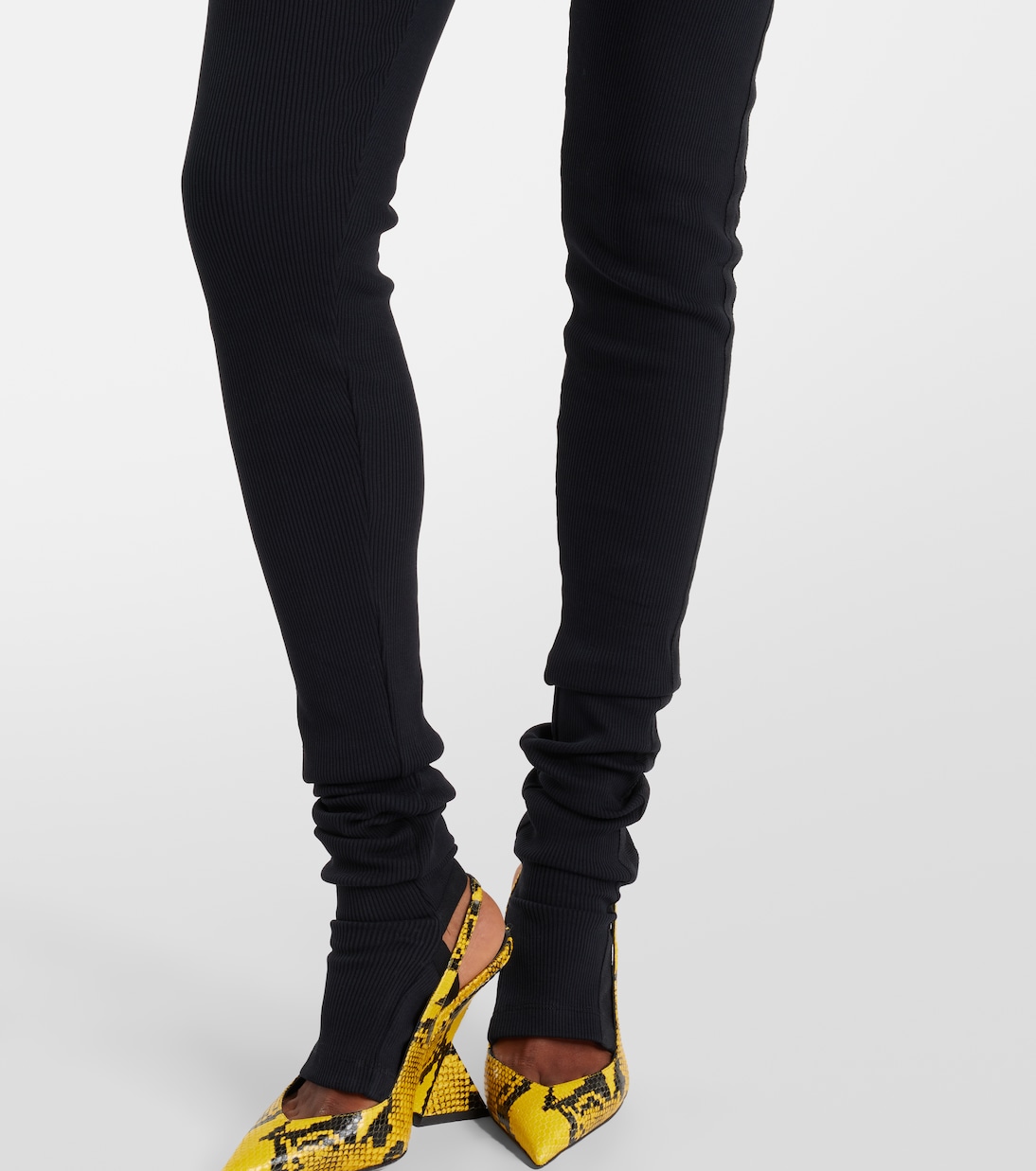 High-rise cotton jersey stirrup leggings | The Attico