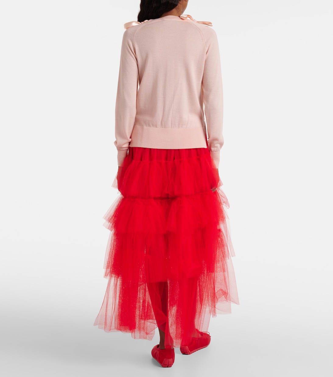 Bow-detail wool and silk cardigan | Simone Rocha
