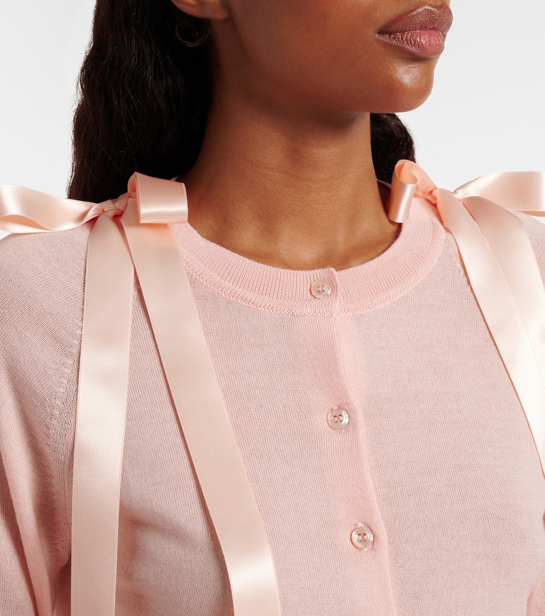 Bow-detail wool and silk cardigan | Simone Rocha
