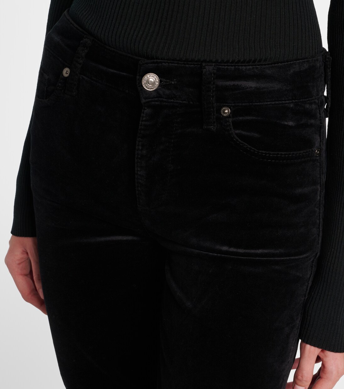 Mid-Rise-Schlaghose Leggy Bootcut aus Samt | 7 For All Mankind