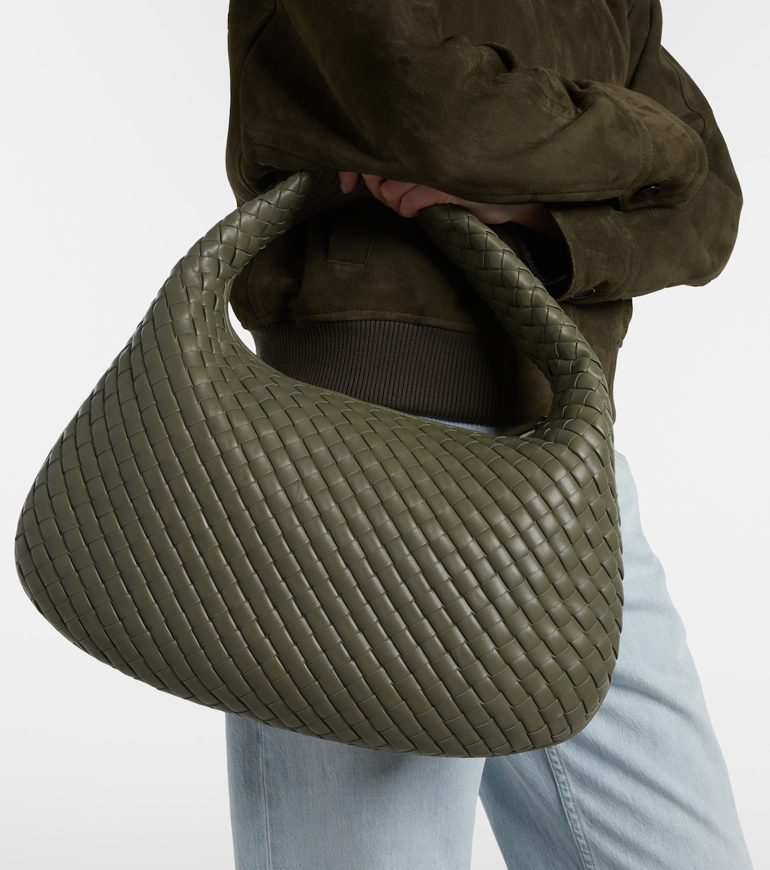 Veneta M号Intrecciato编织皮革单肩包 | Bottega Veneta