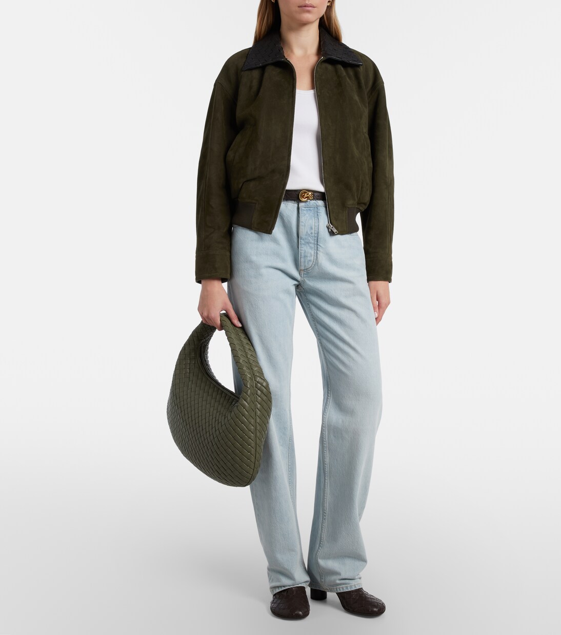 Veneta M号Intrecciato编织皮革单肩包 | Bottega Veneta