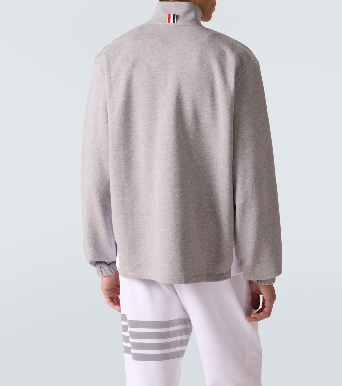 4-Bar cotton jersey half-zip sweatshirt | Thom Browne