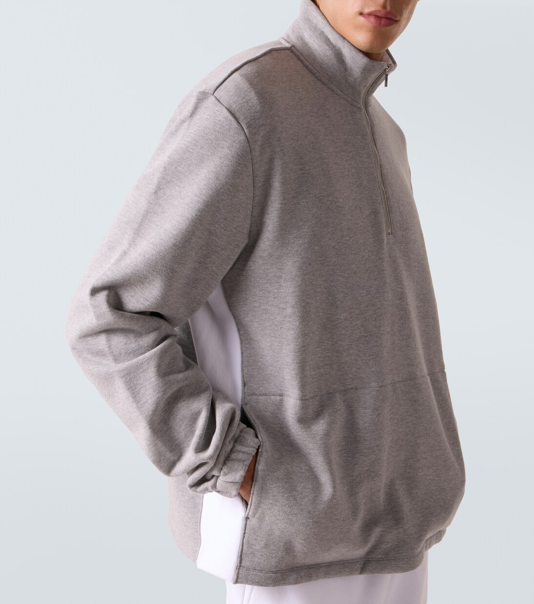 4-Bar cotton jersey half-zip sweatshirt | Thom Browne
