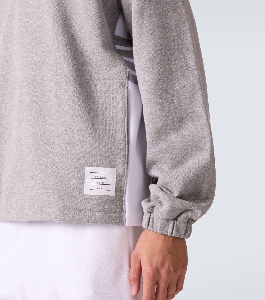 4-Bar cotton jersey half-zip sweatshirt | Thom Browne