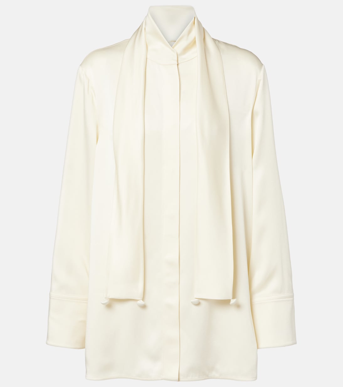 Scarf-detail satin shirt | Jil Sander