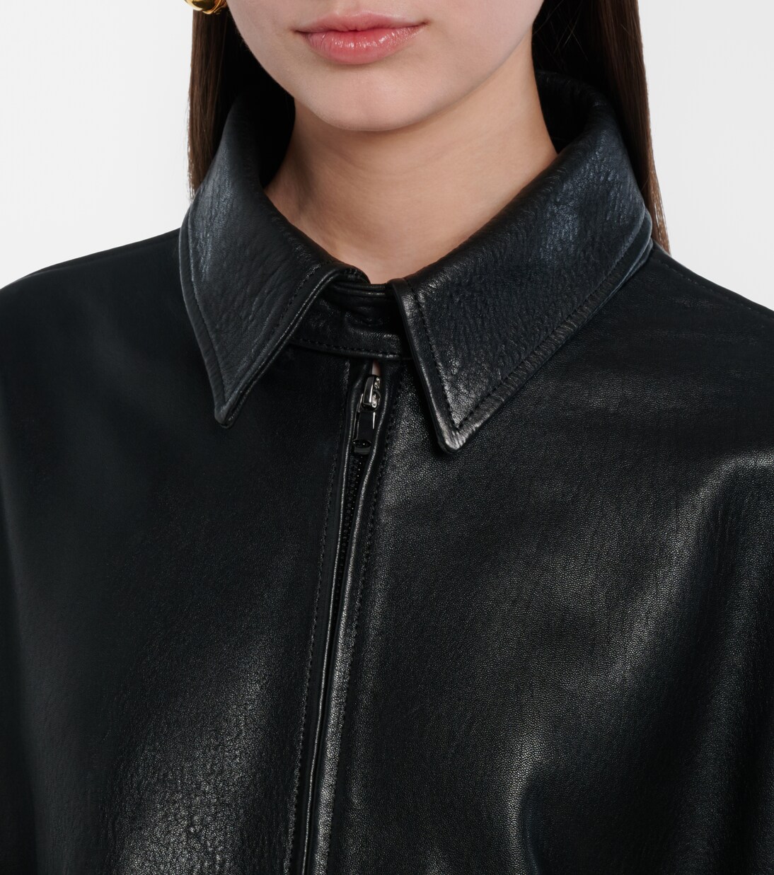 Oversize-Bluson Doran aus Leder | Nour Hammour