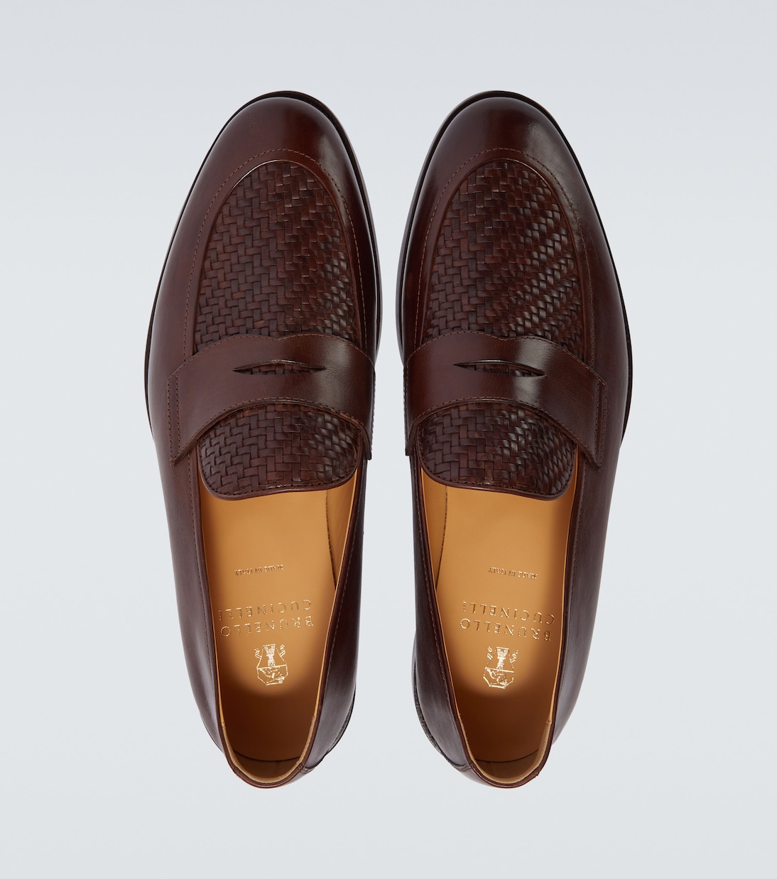 Woven leather penny loafers | Brunello Cucinelli