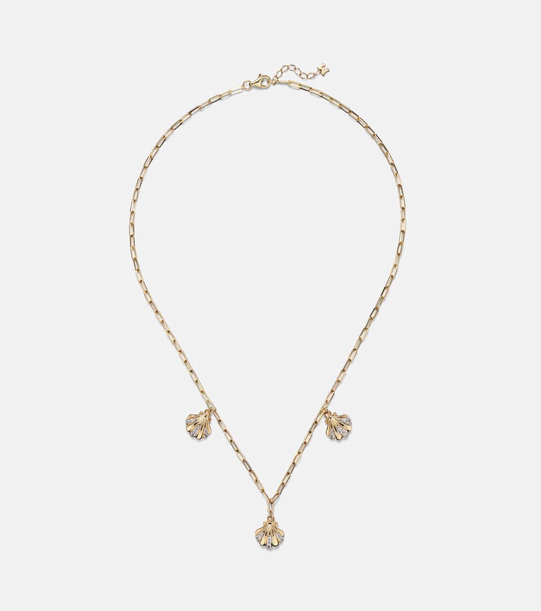 Collier 3 Petite Venus Shell en or 14 ct (585/1000) avec diamants | Mateo