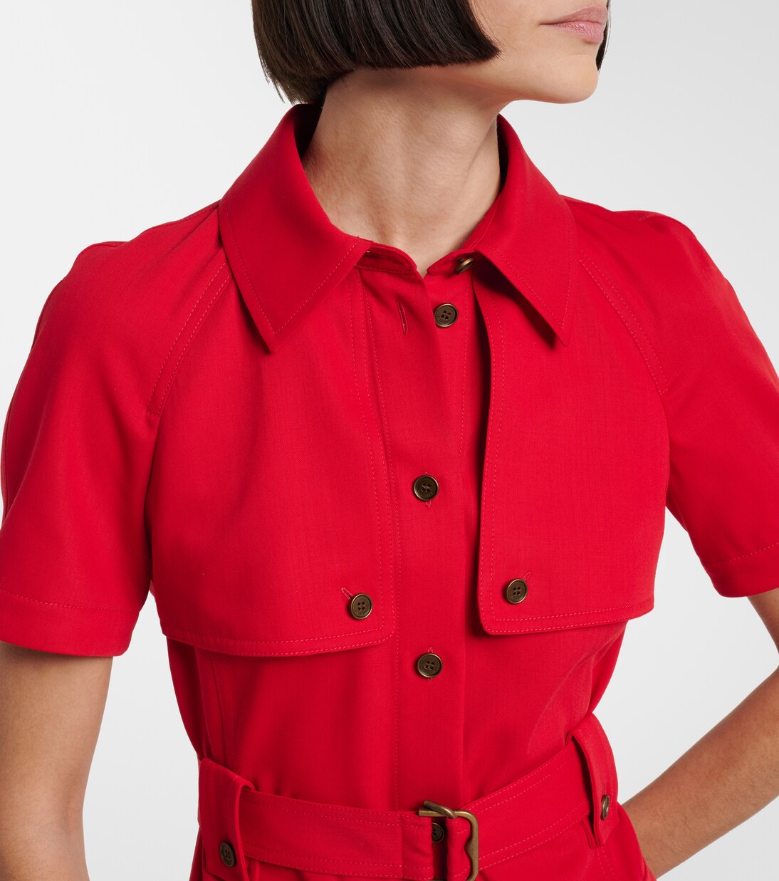 Belted wool shirt dress | Burberry