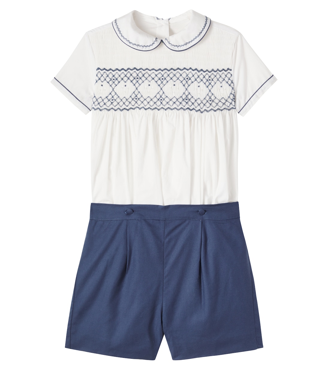 Smocked cotton top and shorts set | Pepa London