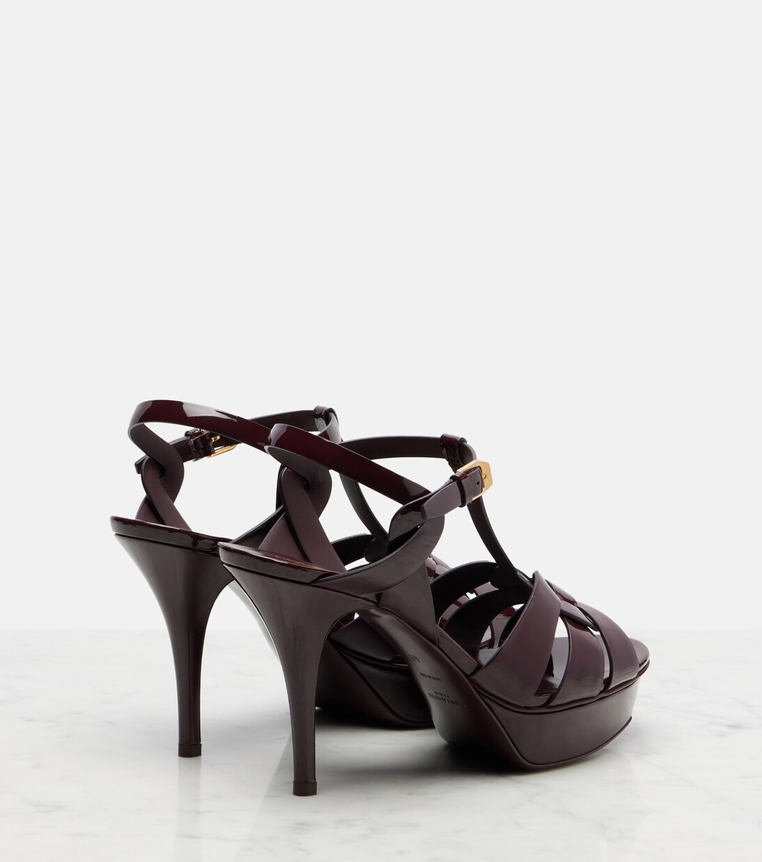 Tribute 105 patent leather platform sandals | Saint Laurent