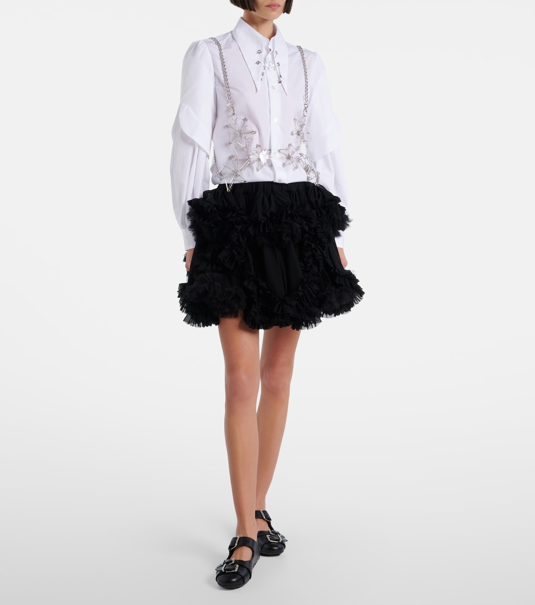 Embellished cotton shirt | Noir Kei Ninomiya