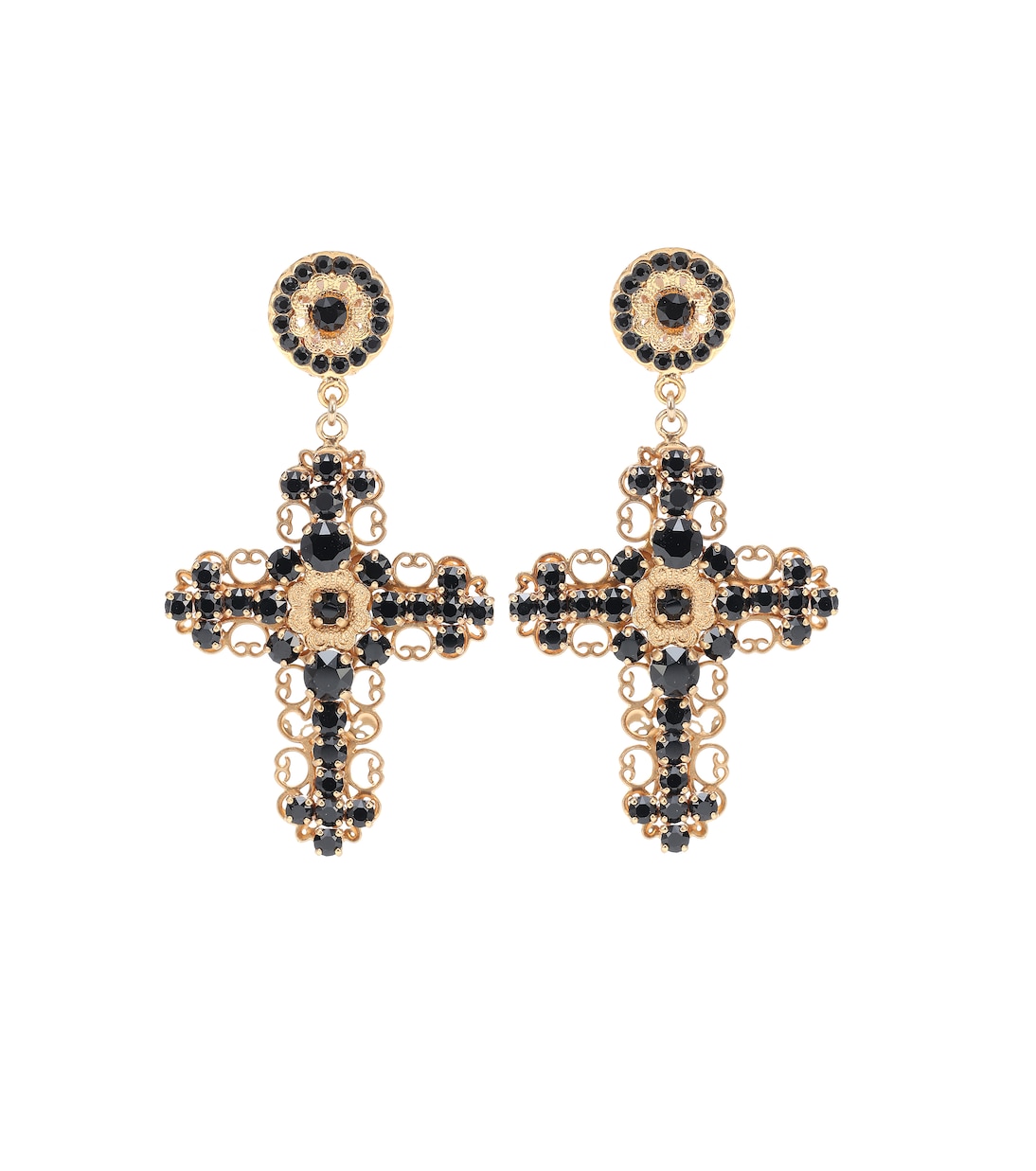 Aretes Crystal Cross Drop de clip | Dolce&Gabbana