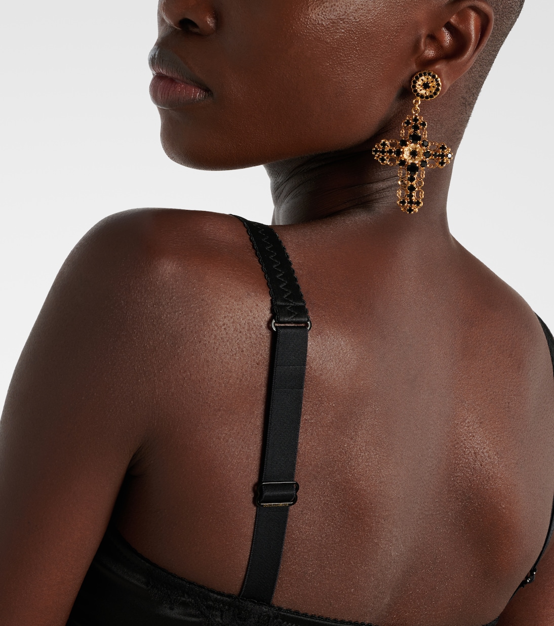 Aretes Crystal Cross Drop de clip | Dolce&Gabbana