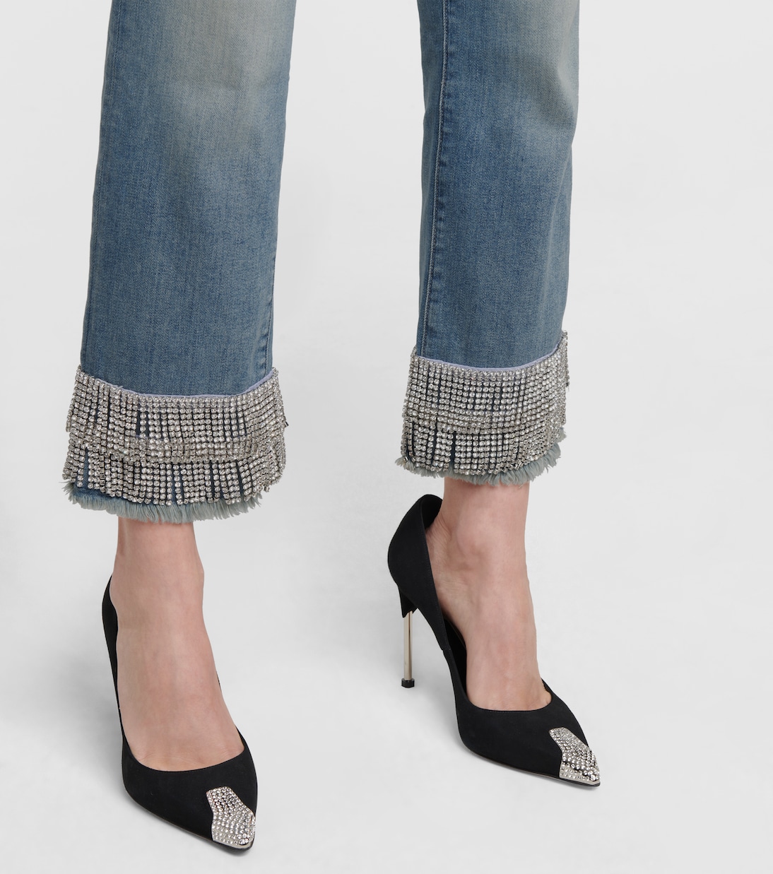 Jean slim Ryleigh à taille haute et ornements | Veronica Beard