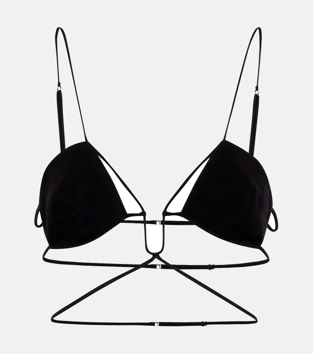 Tie-trimmed gabardine bra | Nensi Dojaka