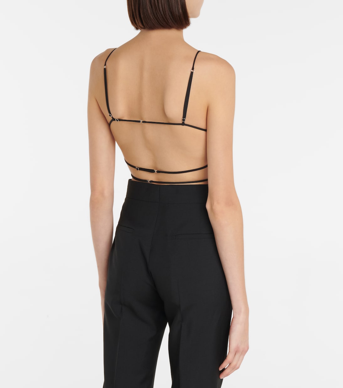 Tie-trimmed gabardine bra | Nensi Dojaka