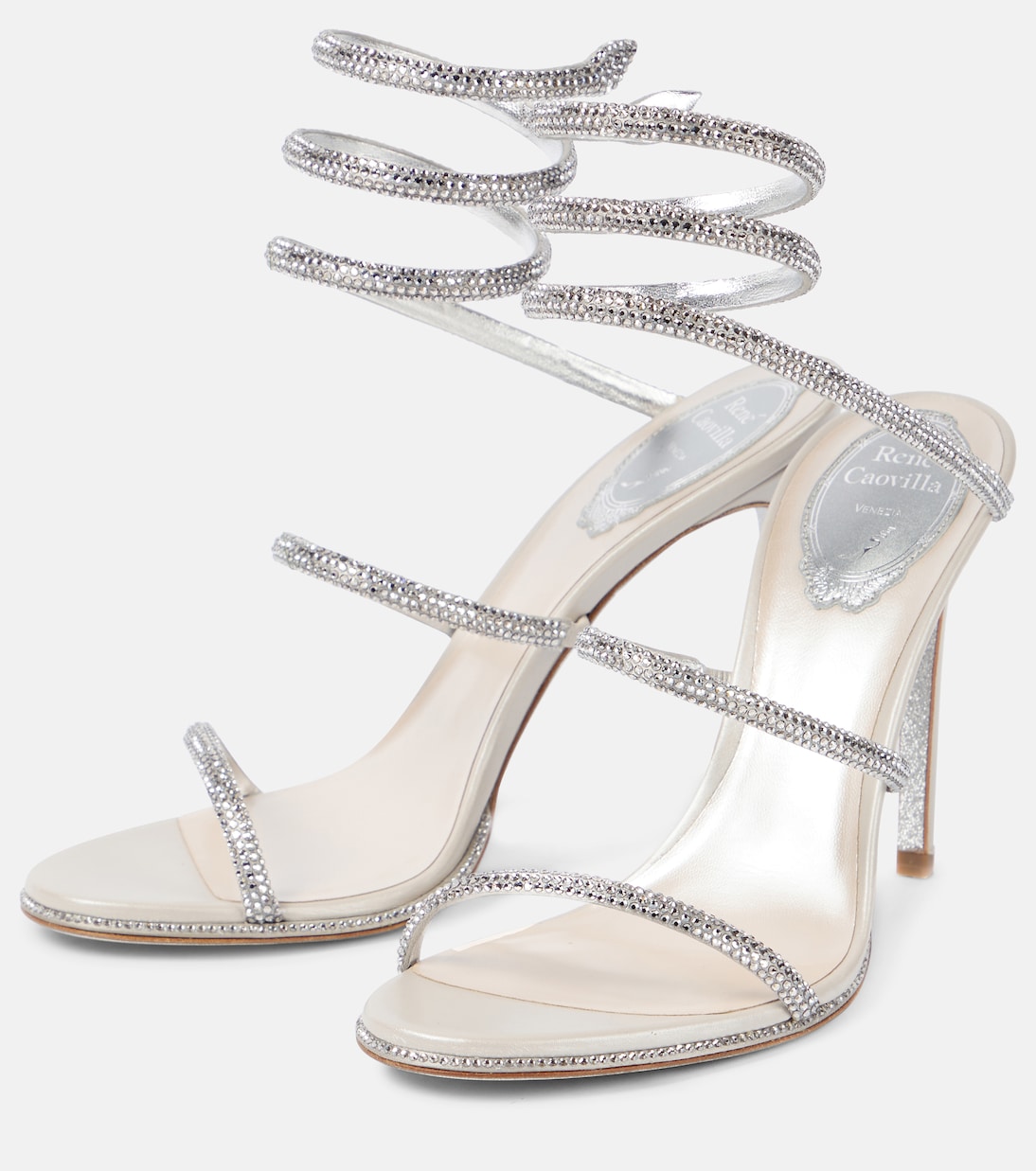 Verzierte Sandalen Cleo aus Leder | Rene Caovilla