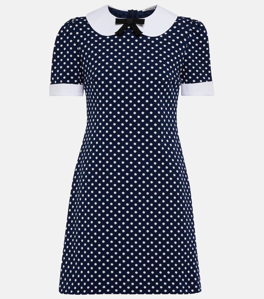 Miniabito in misto cotone a pois | Miu Miu