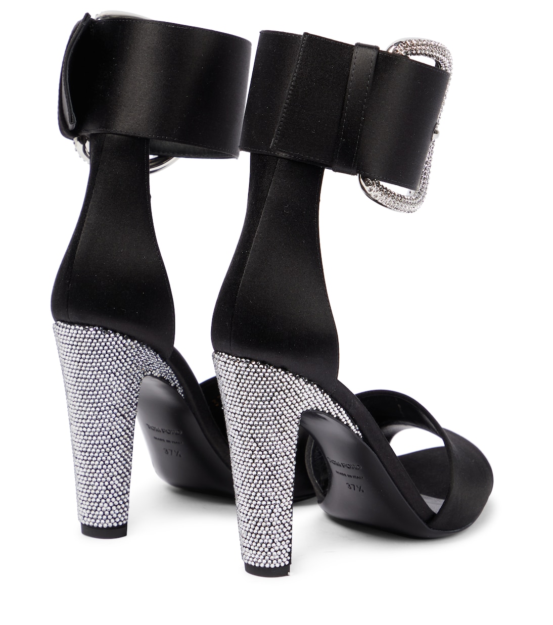Crystal-embellished satin sandals | Tom Ford