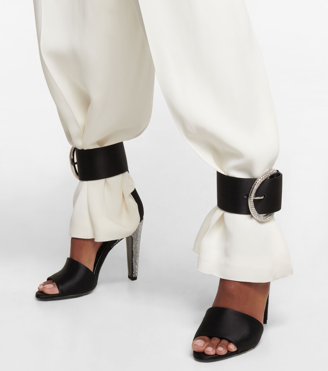 Crystal-embellished satin sandals | Tom Ford