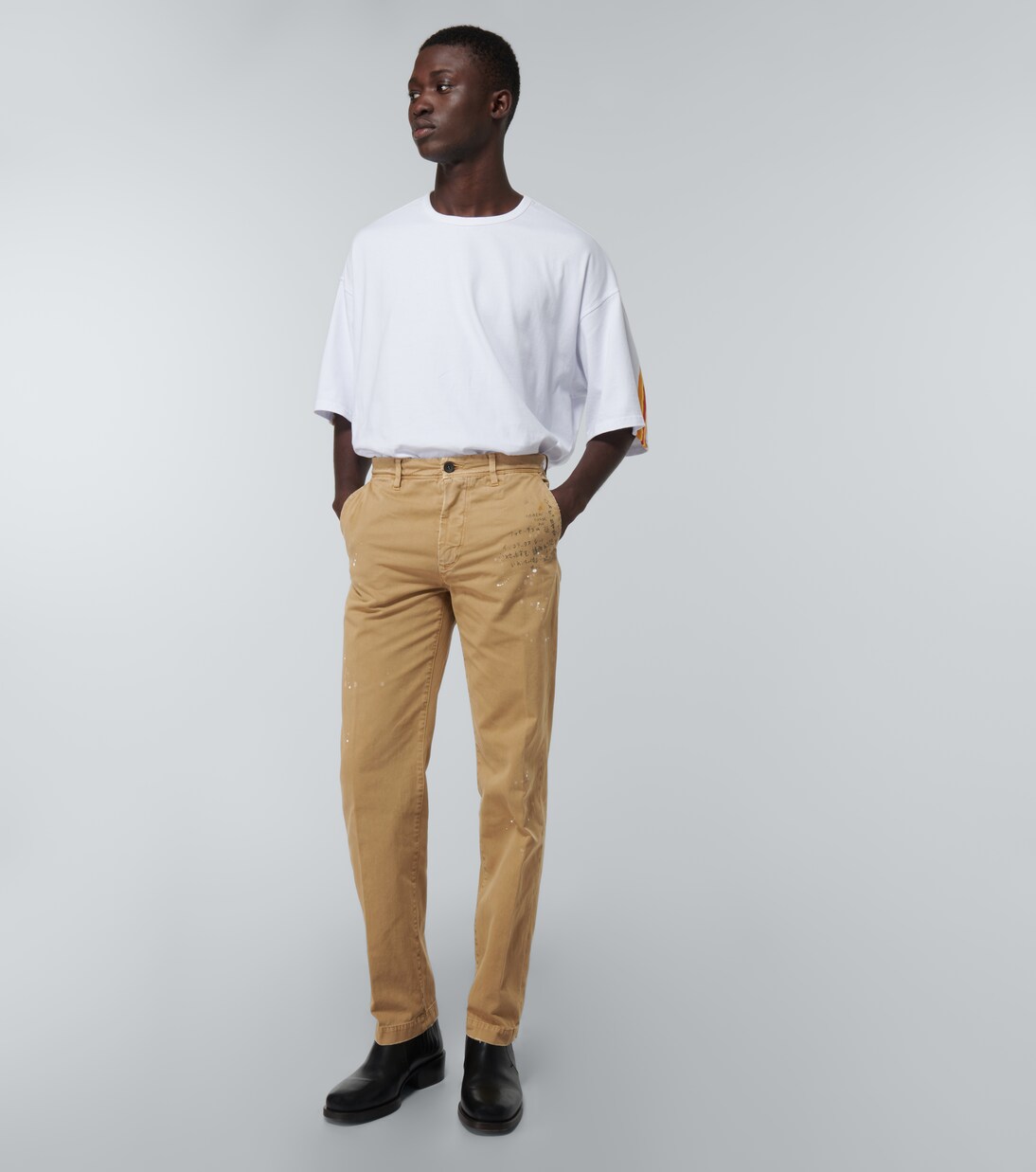 Pantalones rectos de algodón estampados | Incotex x Facetasm