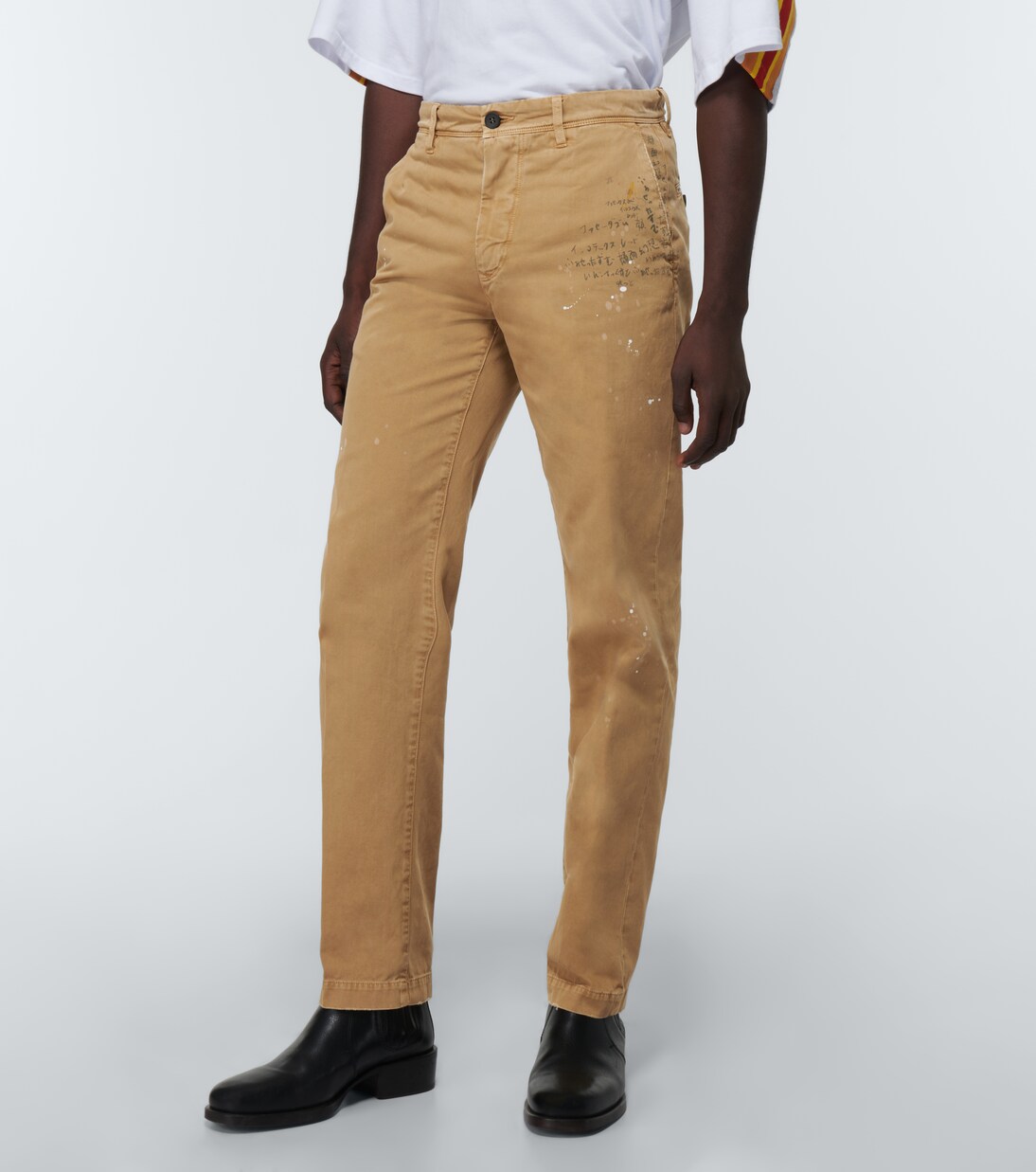 Pantalones rectos de algodón estampados | Incotex x Facetasm