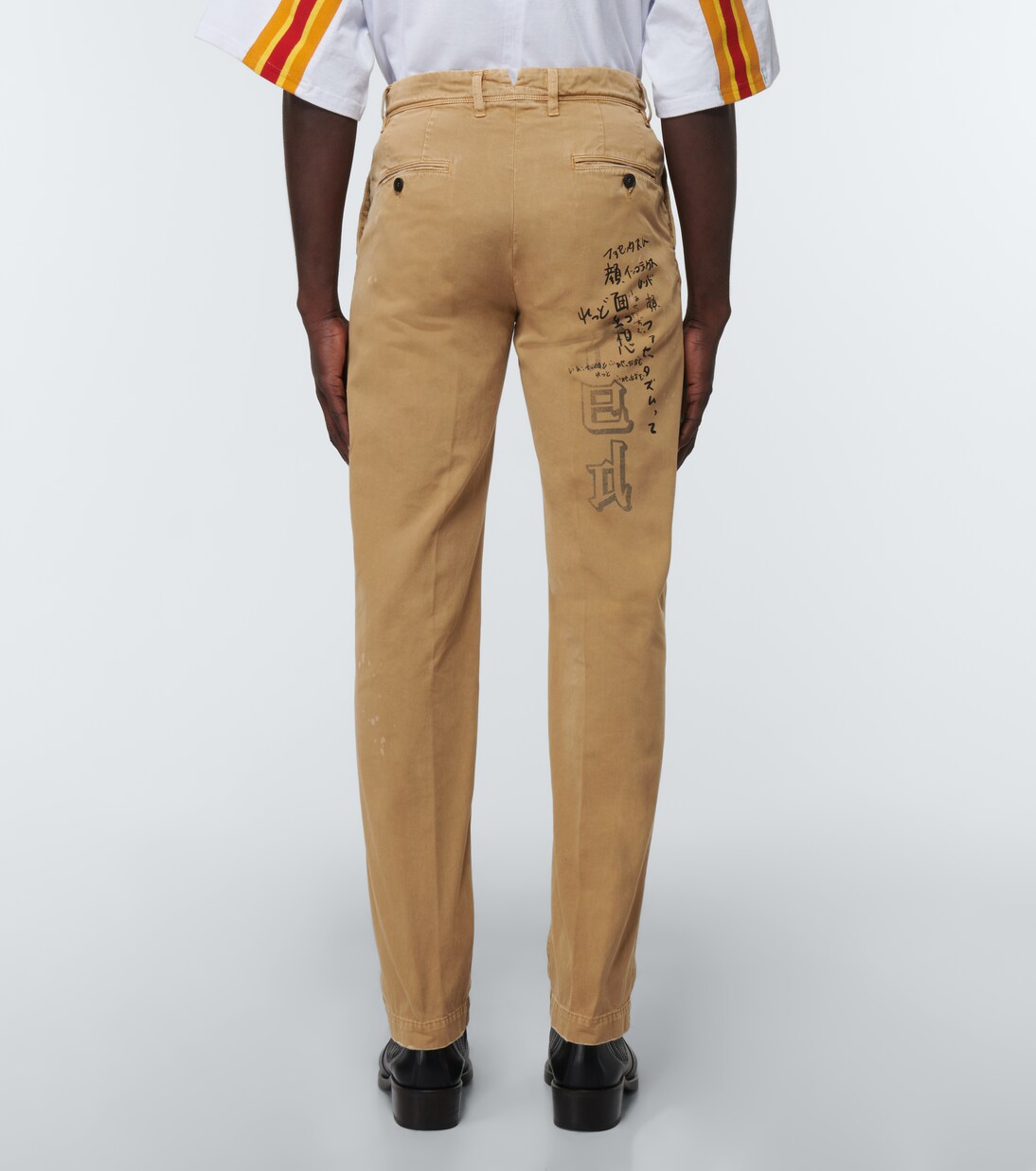 Pantalones rectos de algodón estampados | Incotex x Facetasm