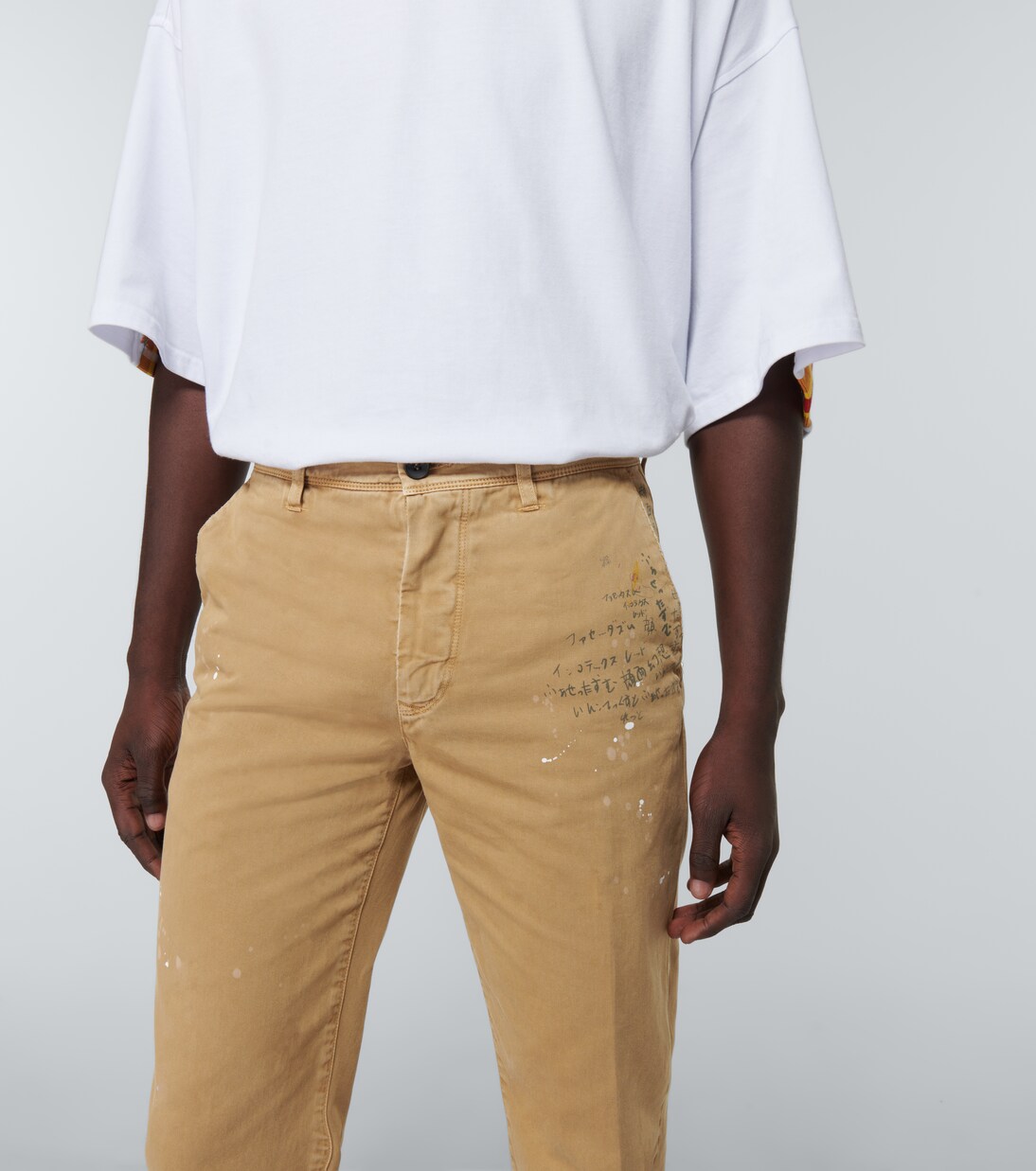 Pantalones rectos de algodón estampados | Incotex x Facetasm