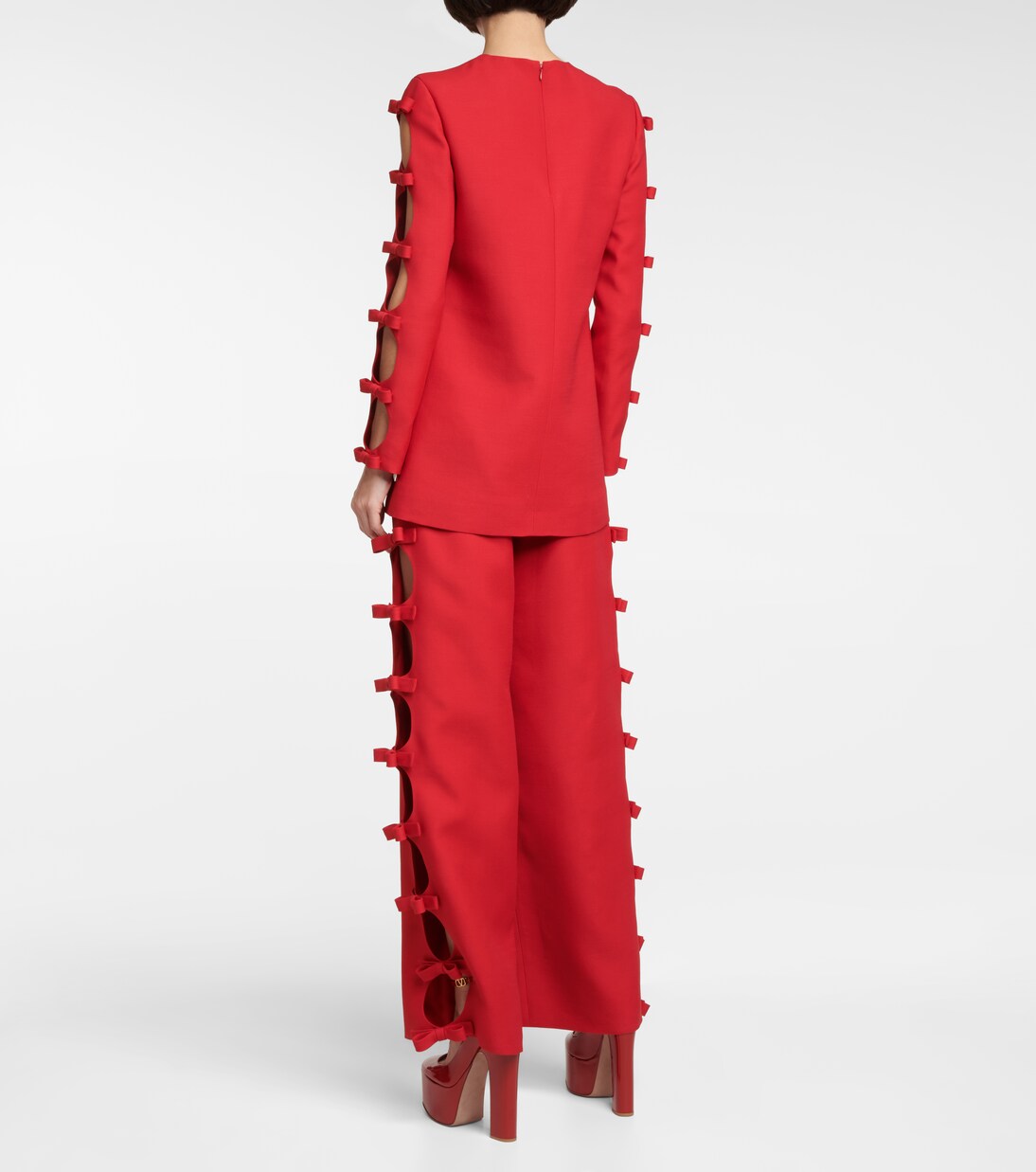Bow-trimmed wool and silk sweater | Valentino