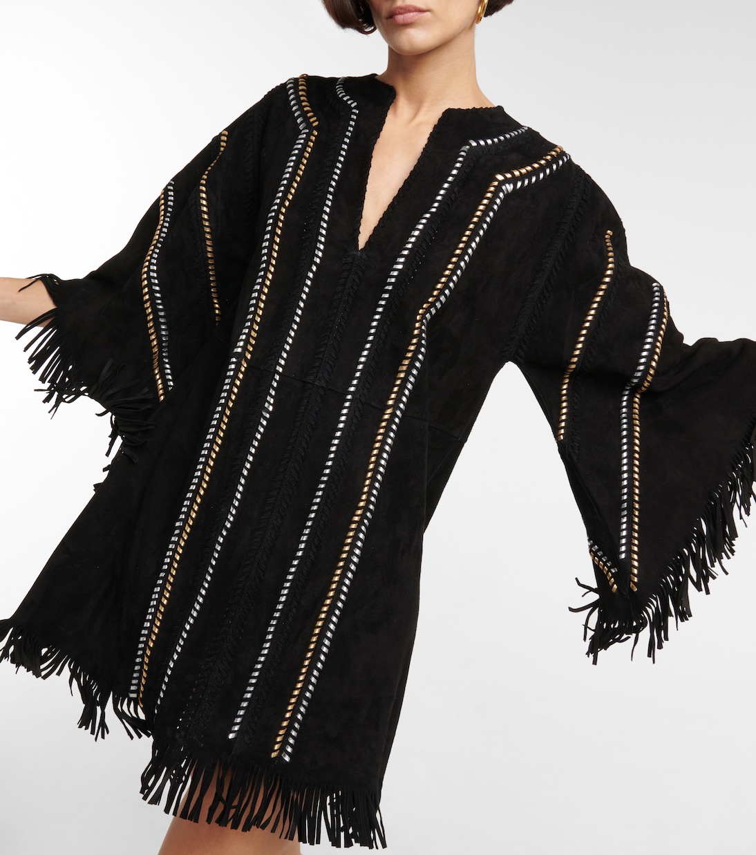 Fringe-trimmed suede tunic | Dodo Bar Or