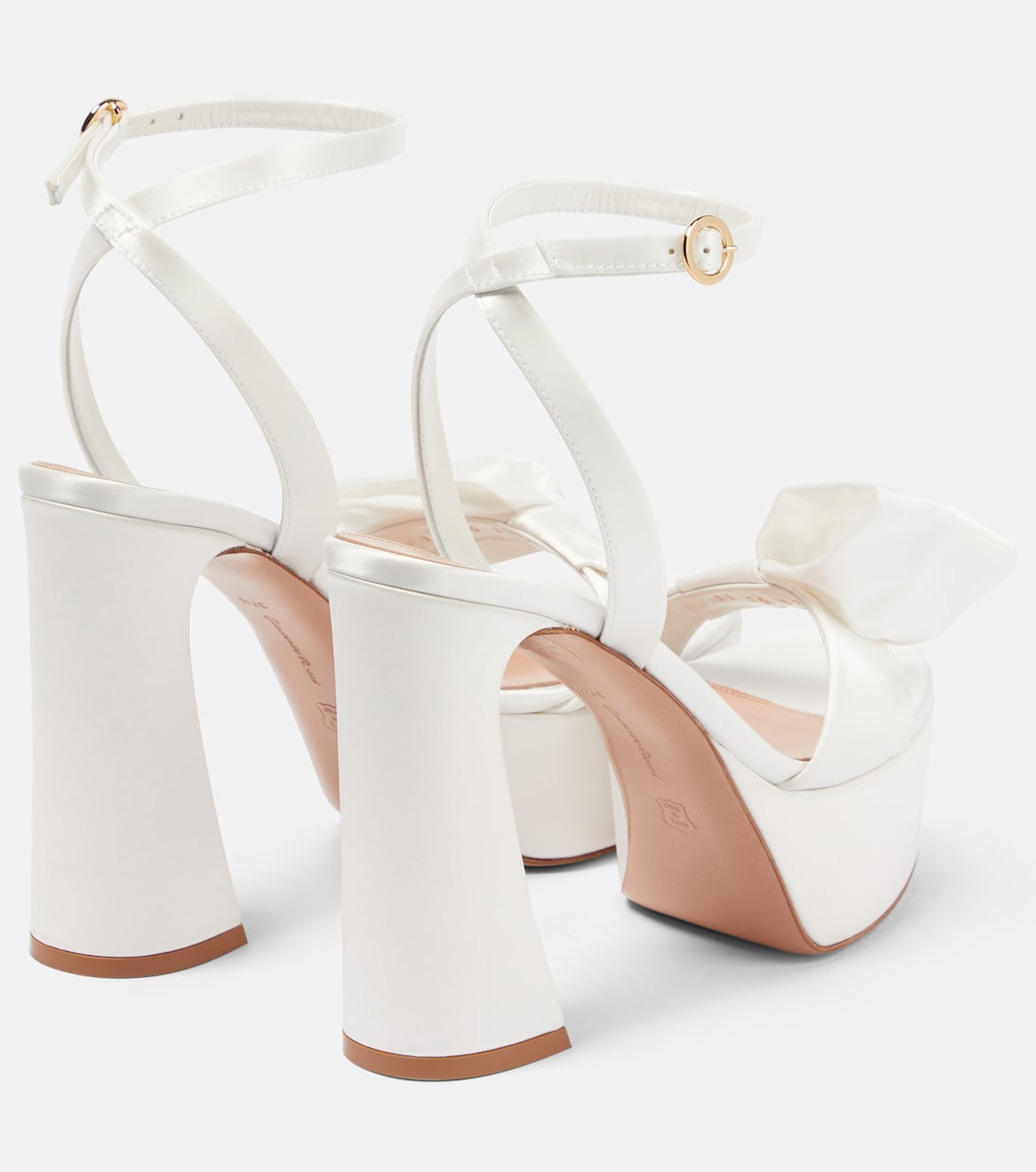 Bow-trimmed satin platform sandals | Gianvito Rossi