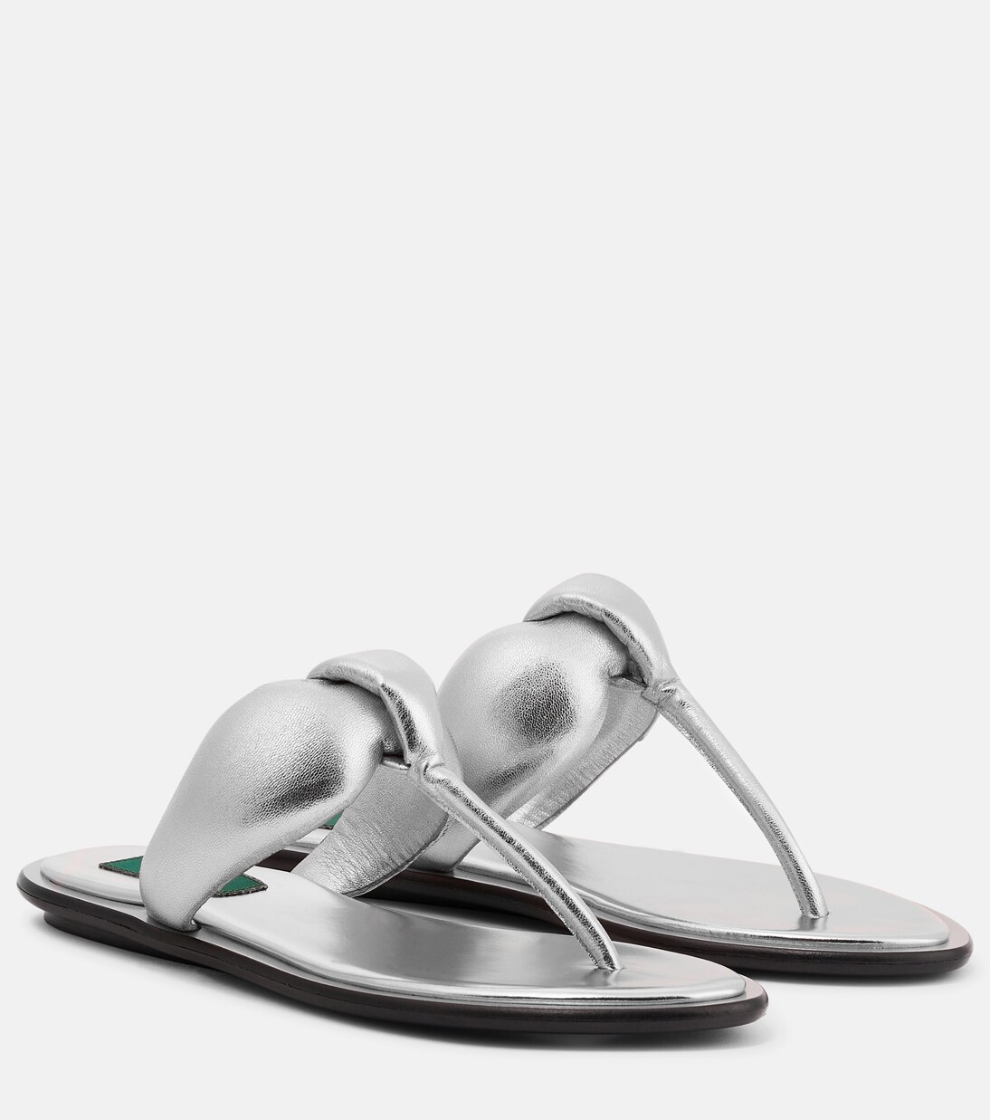 Tongs en cuir métallisé | Pucci