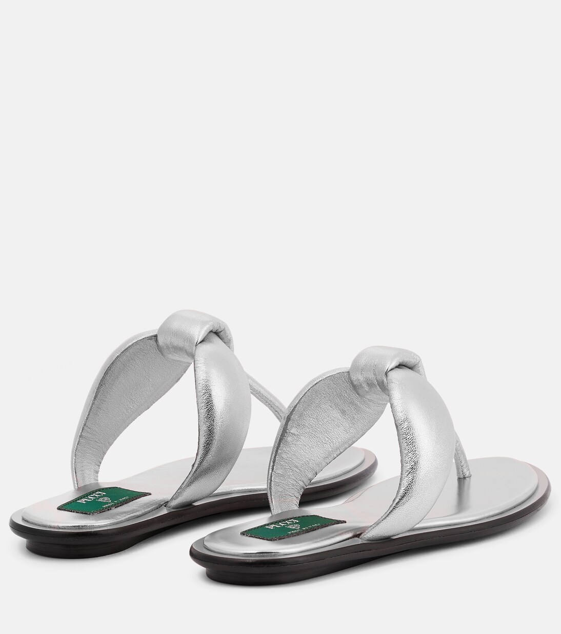 Tongs en cuir métallisé | Pucci