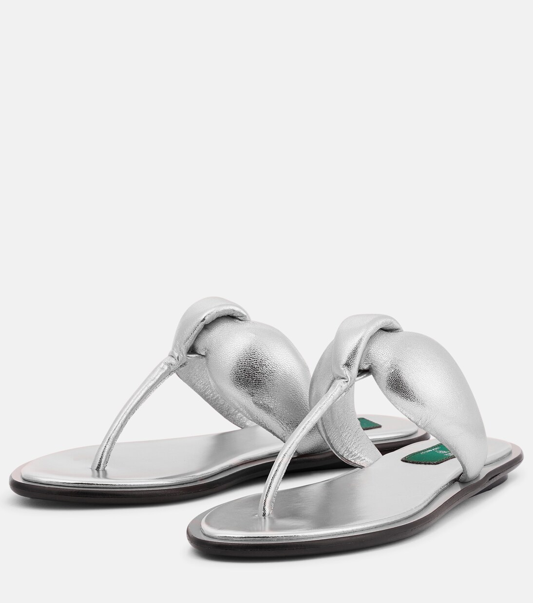 Tongs en cuir métallisé | Pucci
