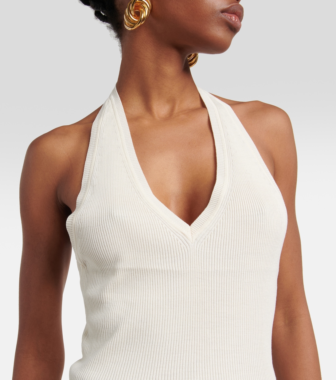Top Ivey de seda con cuello halter | Nili Lotan
