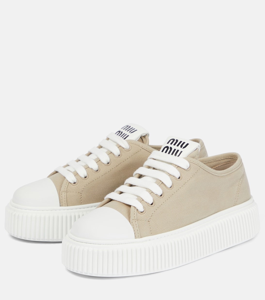 Sneakers in canvas di cotone | Miu Miu