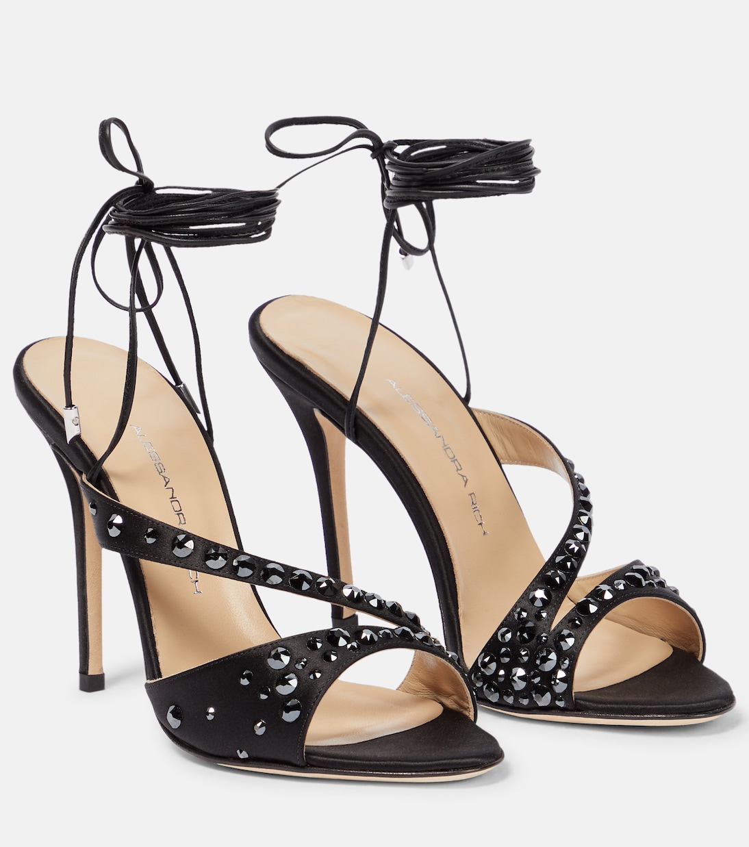 Embellished silk satin sandals | Alessandra Rich