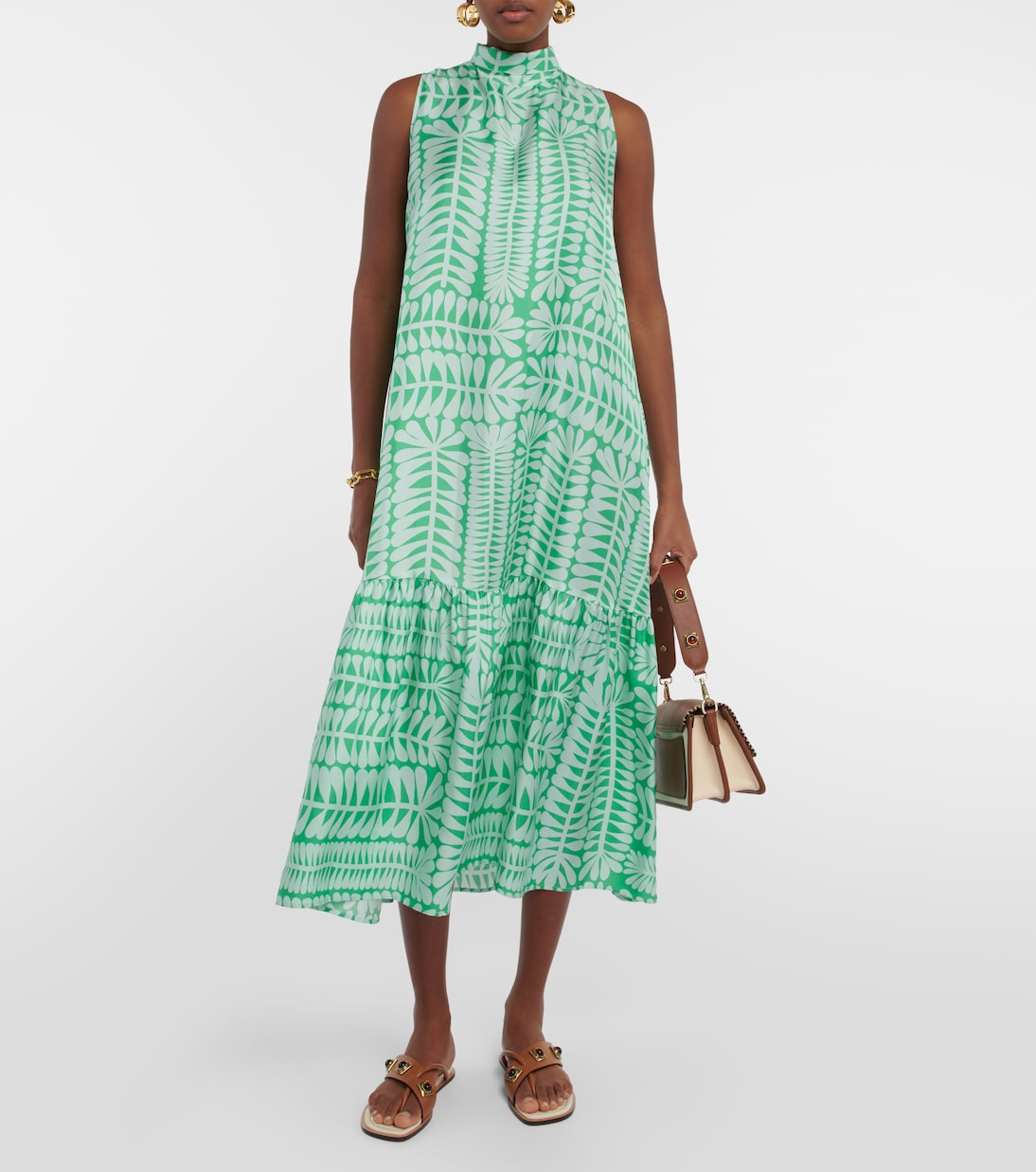 Vestido largo Oslo en sarga de seda | Asceno