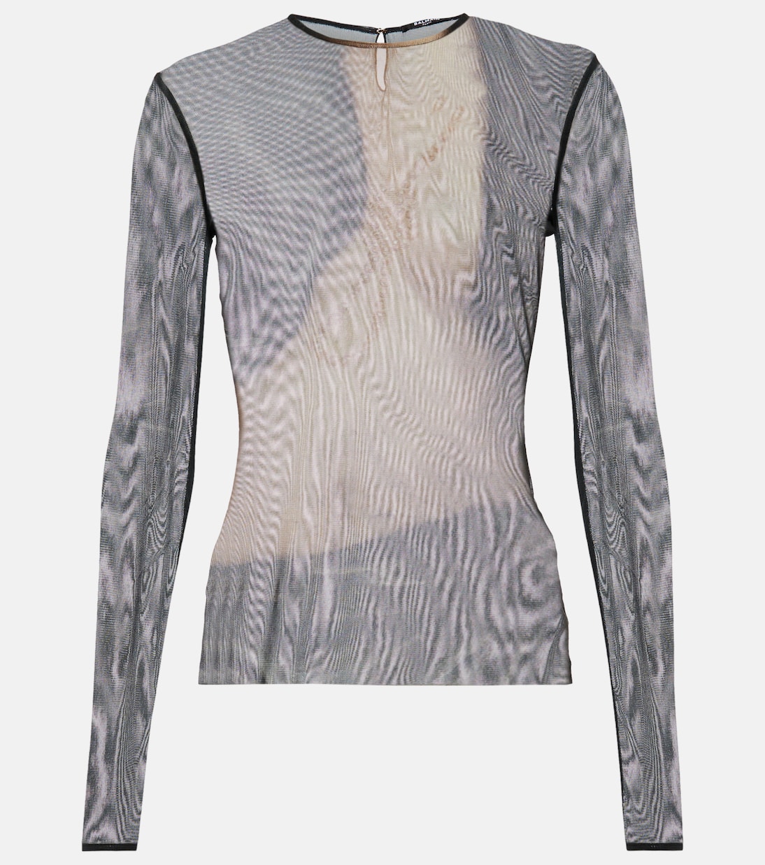 Trompe-l'œil printed tulle top | Balmain