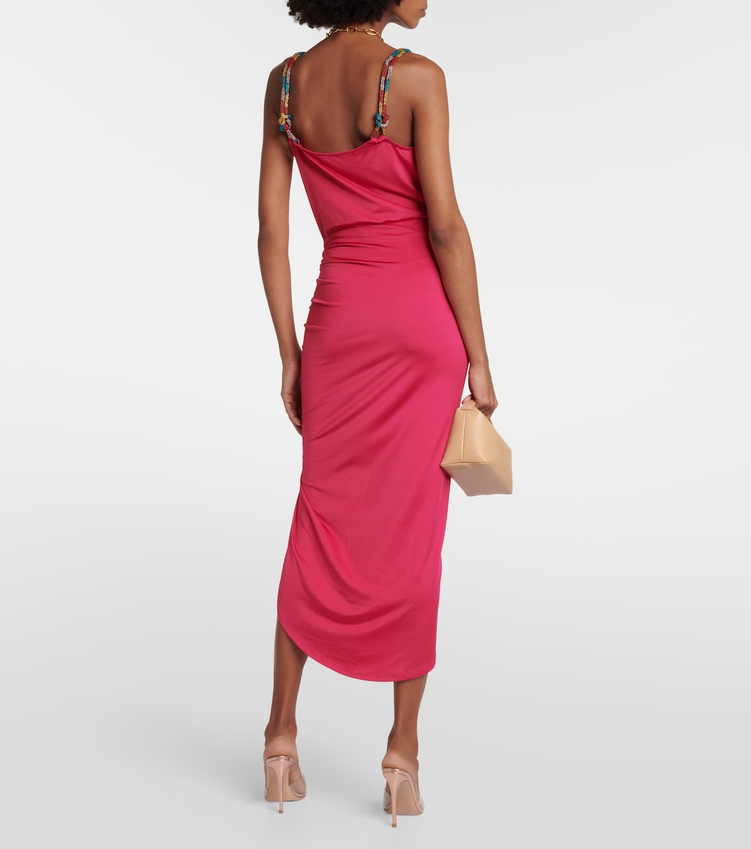Biava beaded ruched midi dress | Veronica Beard