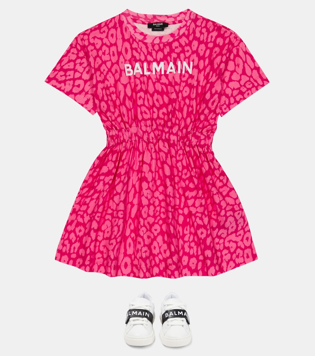Bedrucktes Kleid aus Baumwolle | Balmain Kids