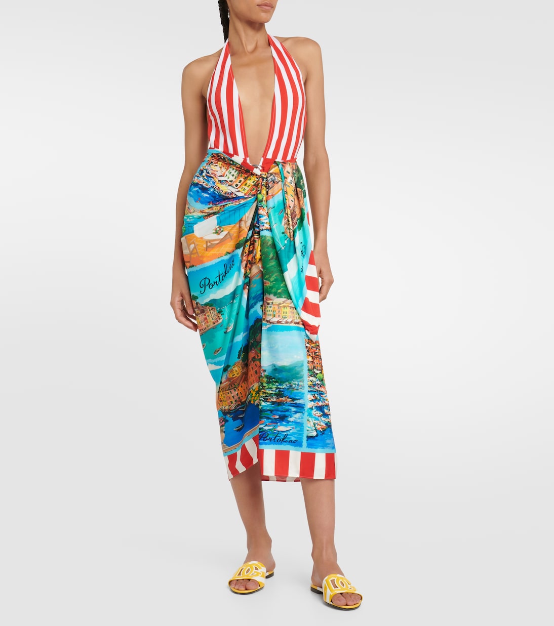 Portofino printed silk beach cover-up | Dolce&Gabbana