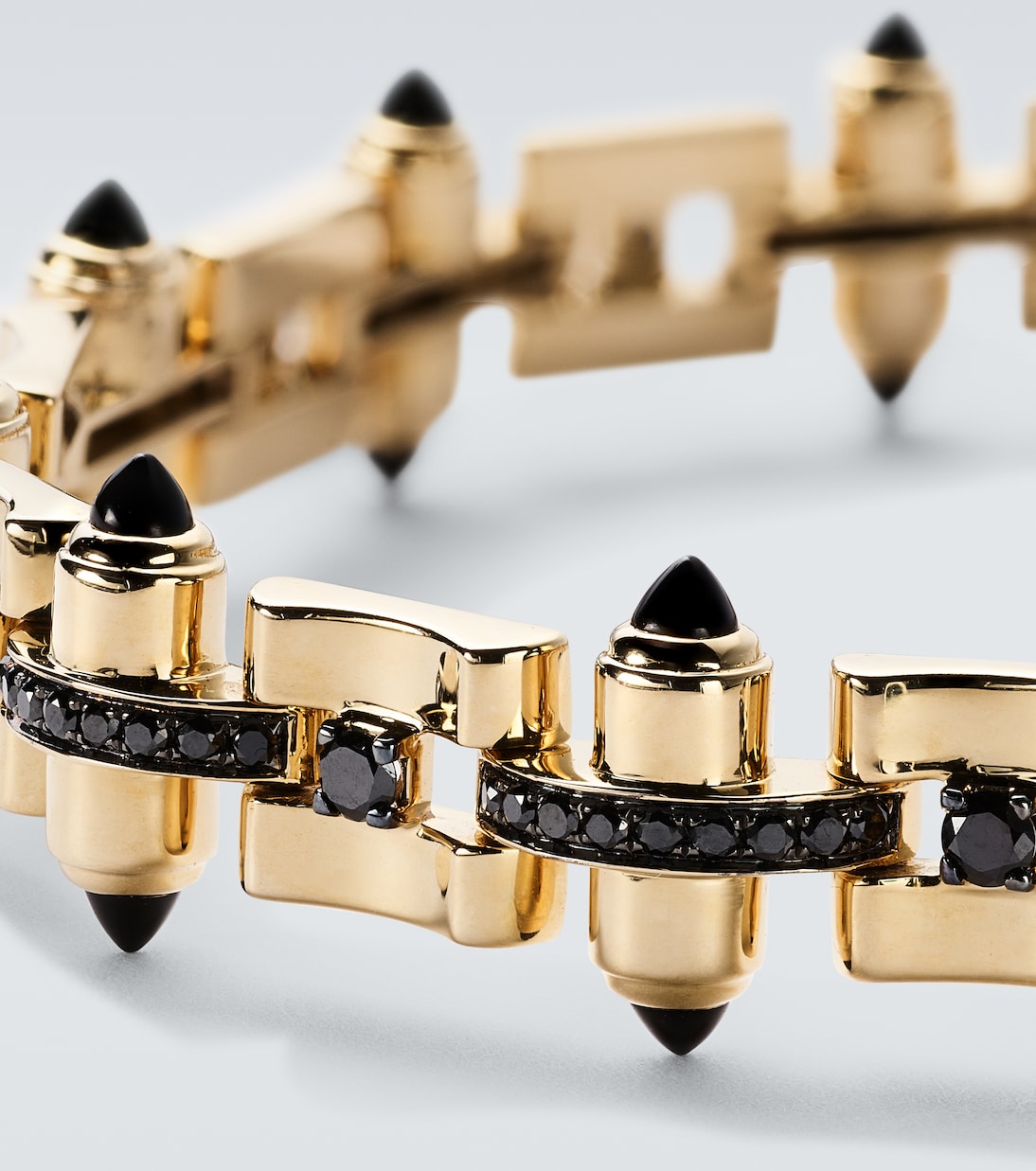 Bracciale Celeste in oro 14kt con diamanti e onice | Rainbow K