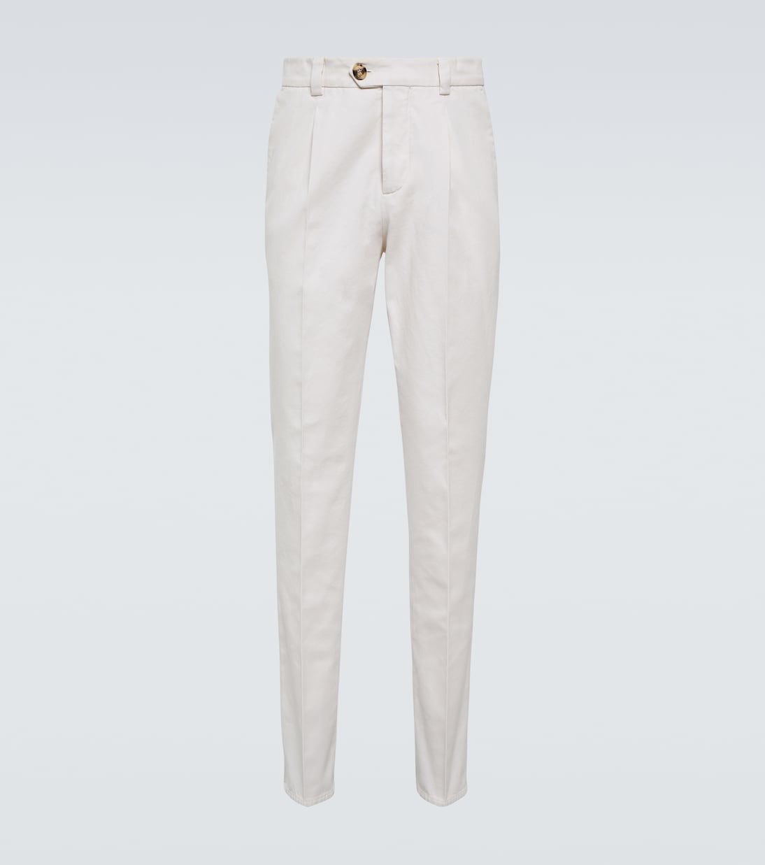 Pantalones slim en gabardina de algodón | Brunello Cucinelli