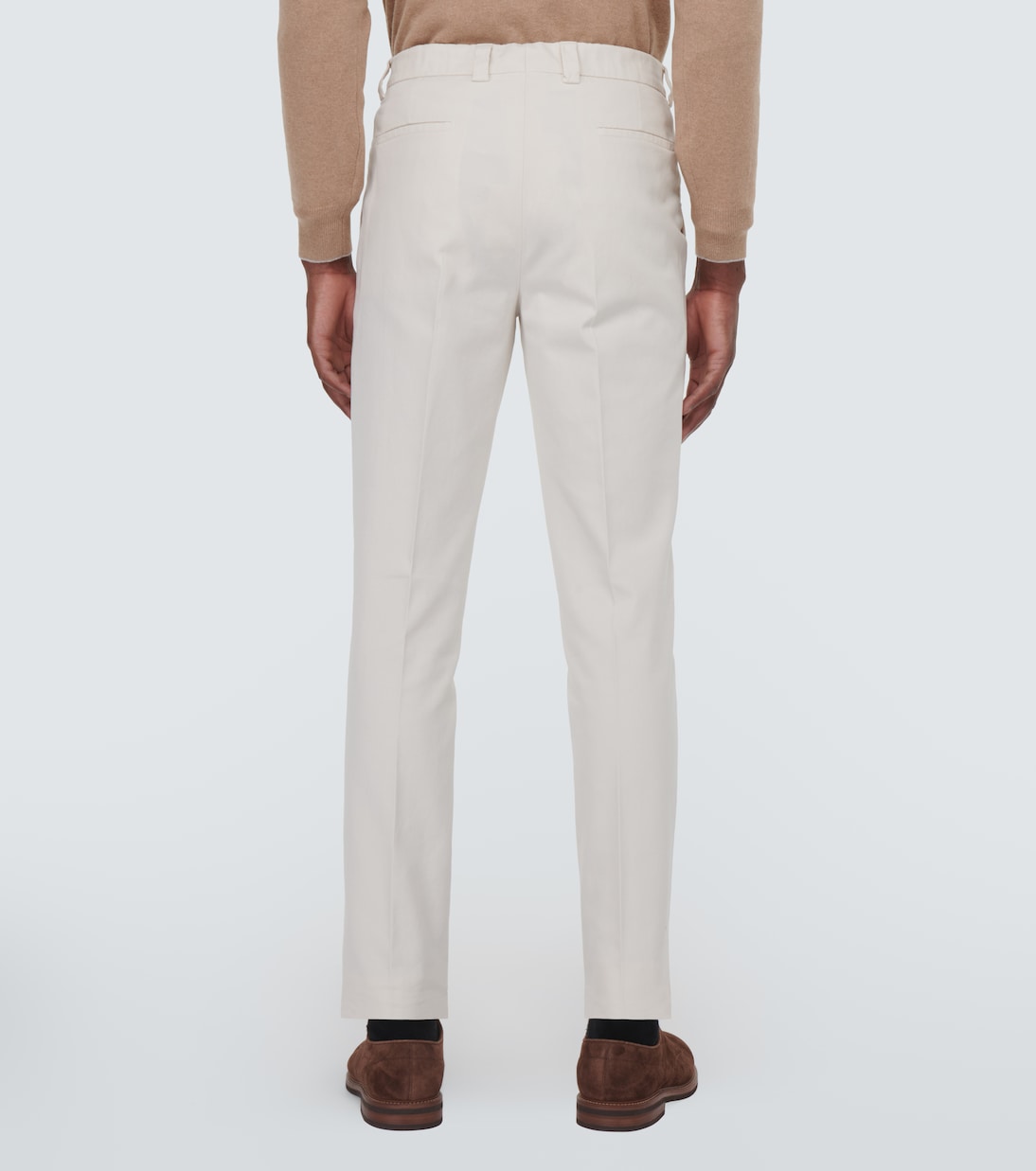 Pantalones slim en gabardina de algodón | Brunello Cucinelli